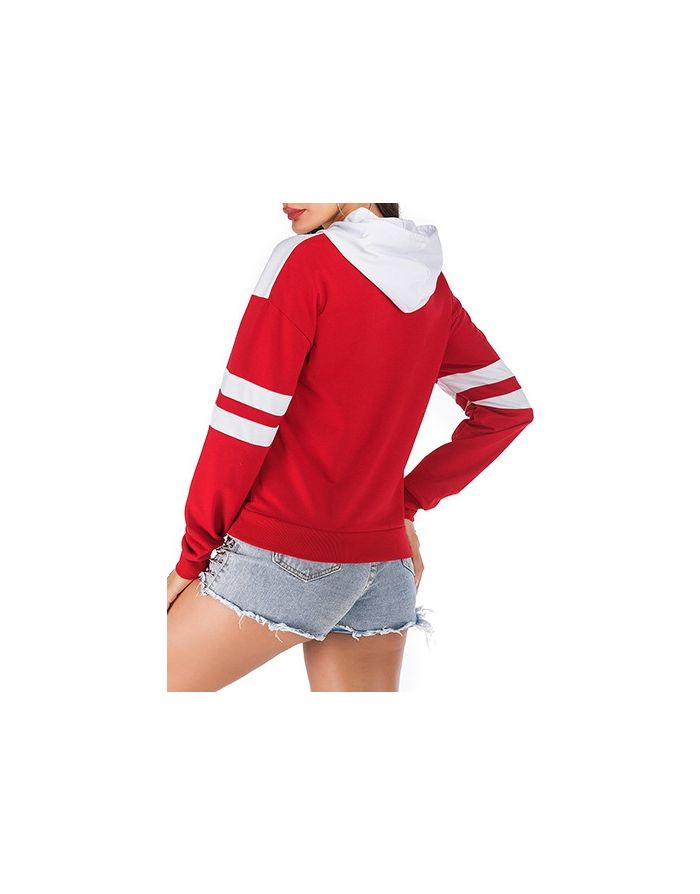 Fashion Spring Sweatshirt Hooded Plus Size Tops With Pockets